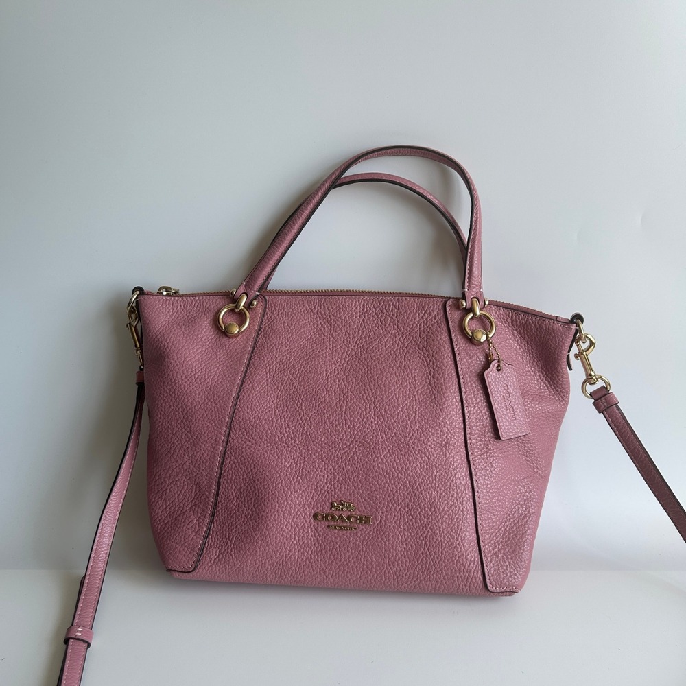 Coach Kacey Satchel True Pink Pebbled Leather Bag C6229
